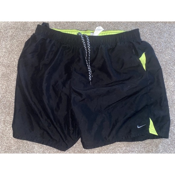 Nike Mens XXL Swoosh Casual Workout Shorts Gym Basketball Running Green/Black - Picture 1 of 8